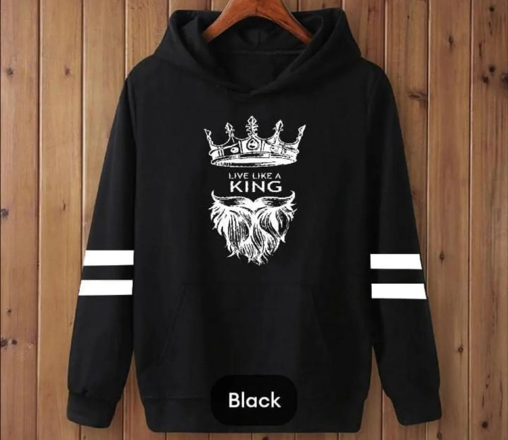[Black King ] Polyester Fleece Printed Hoodie