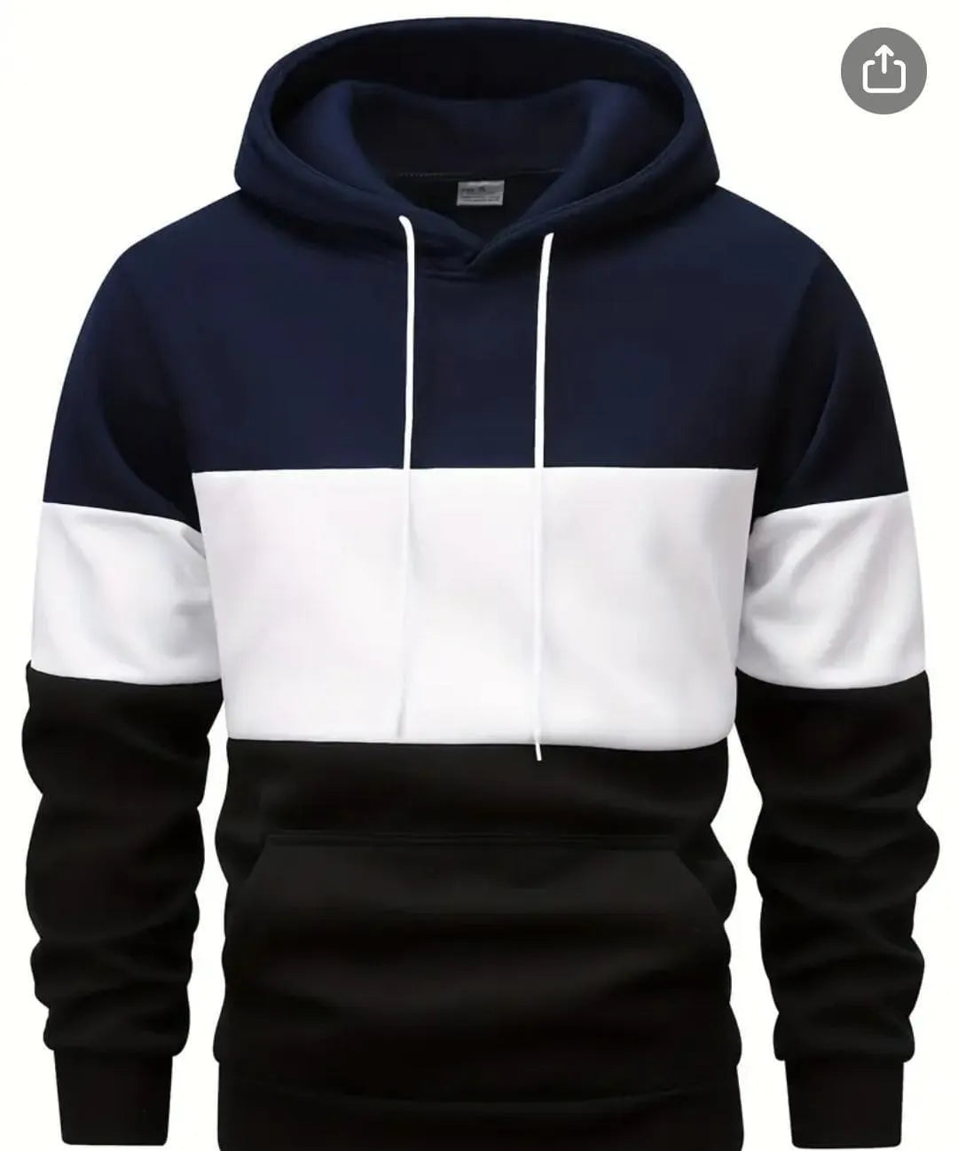 [ A.B 3 colour Nevy Blue ]Polyester Fleece Plain Hoodie